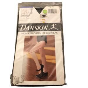 Danskin Ultra Shimmery Black Footed Tights Girls Small Size 4 Style 331